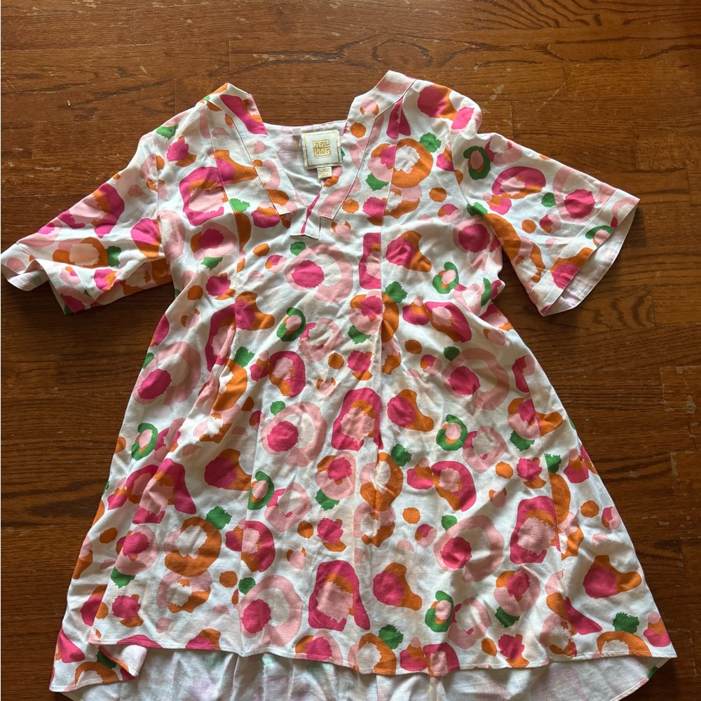 Emily McCarthy Savannah Caftan Dress in Spring Mix Spot Cheetah Size M